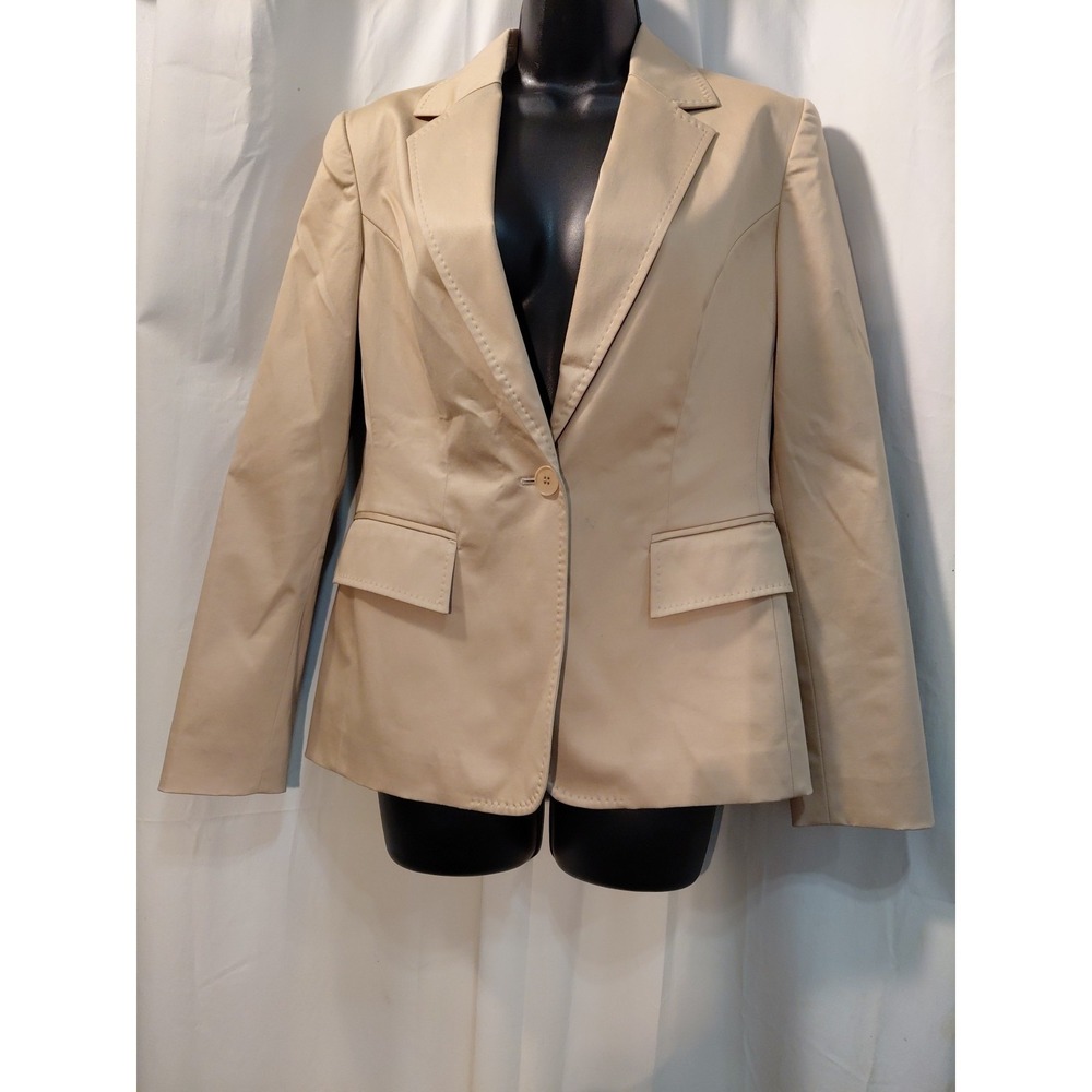 Vintage Kate Hill Women's Size 4 Beige Light Sheen Suit Jacket Lined